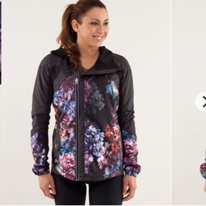 lululemon athletica Black and Multicolor Floral Jacket